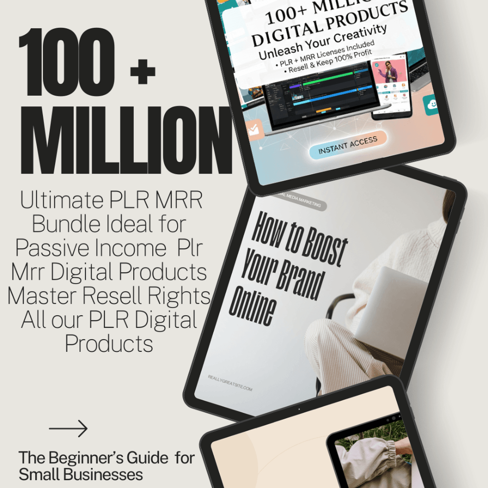 DIGITAL PROUDECTS & 100 Million+ Ultimate PLR MRR Bundle Ideal for Passive Income - Digital Product Preview